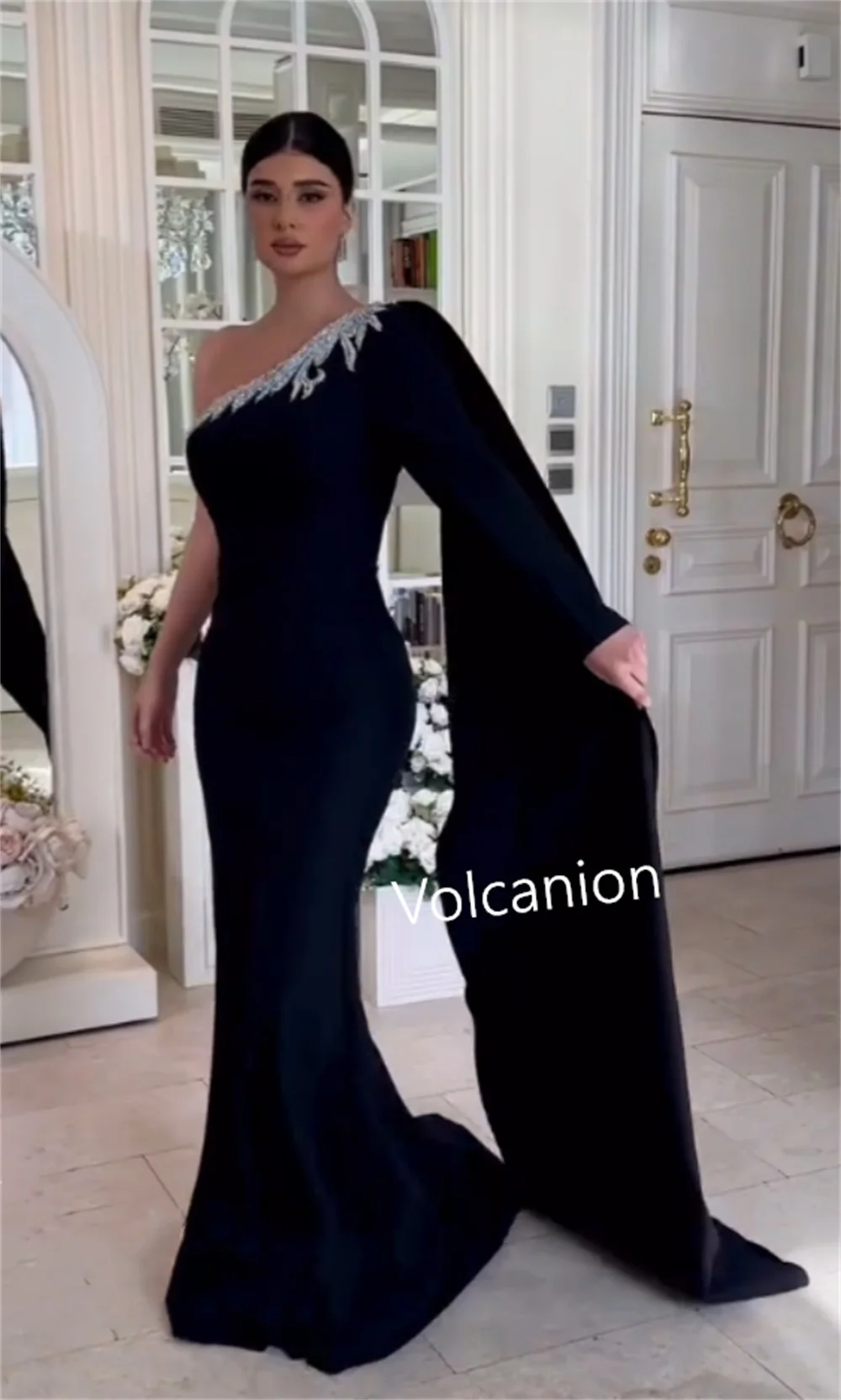 Длинные платья на одно плечо из джерси с блестками по индивидуальному заказу, вечерние классические изысканные формальные платья на заказ