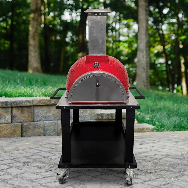 Hot Selling Modern Ceramic Charcoal Grill 26 Inch Camping Party Accessories with Steel Cart