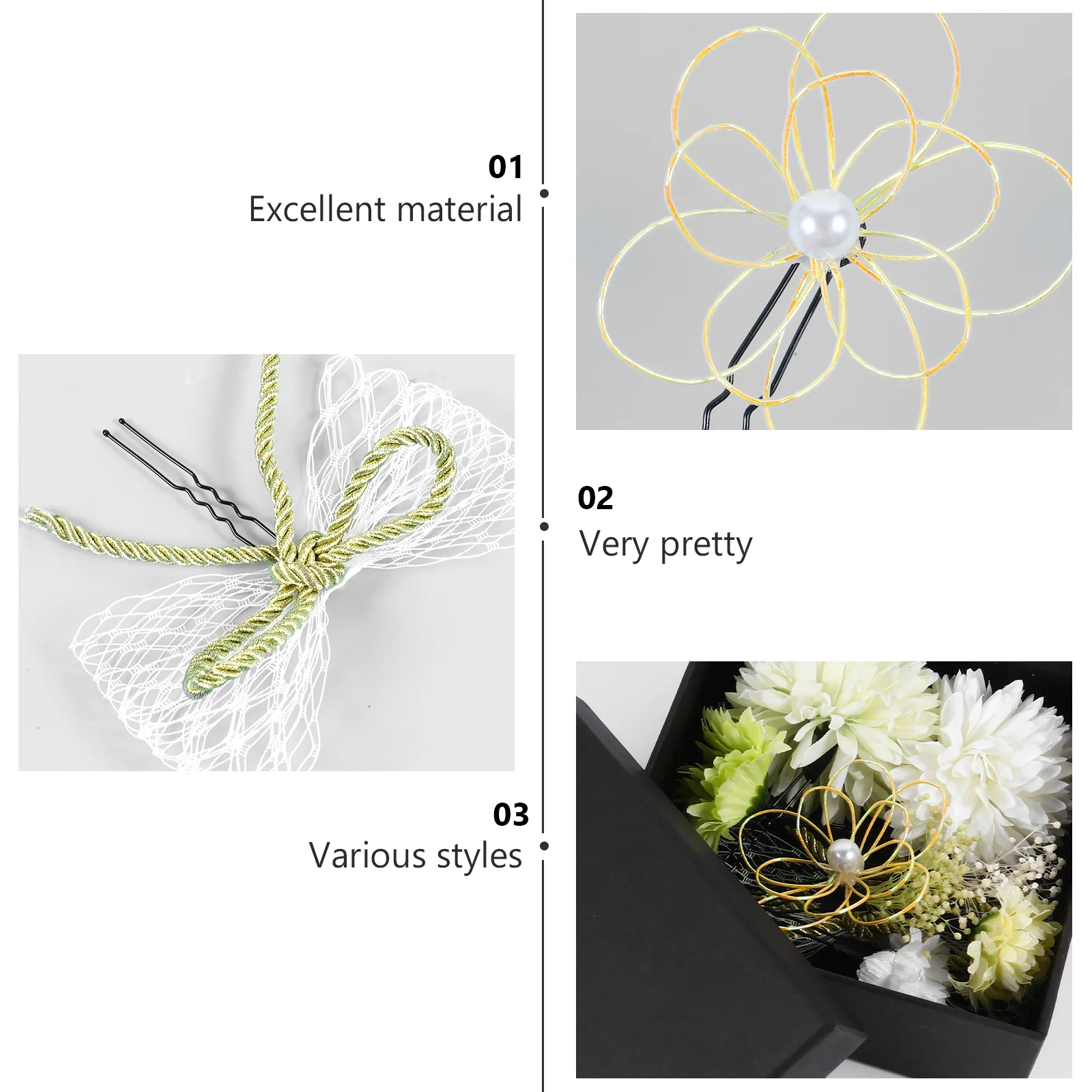 

Japanese Style Headdress Set Plastic Flower Hair Ornament For Kimono Girls Preserved Flower Head Wear Female Hair