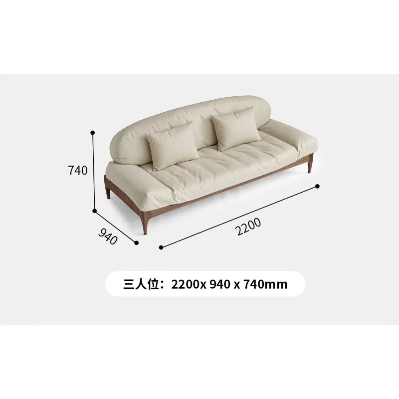Retro fabric sofa log technology cloth simple all solid wood light luxury