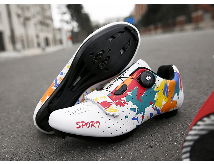 2023 MTB-Radschuhe Herren Mountainbike-Schuhe Rennrad-Straßenfahrrad-Flachschuh-Sneaker mit Klettverschluss Damen Dirt-Speed-Routen-Fahrradschuhe SPD – Detail 14