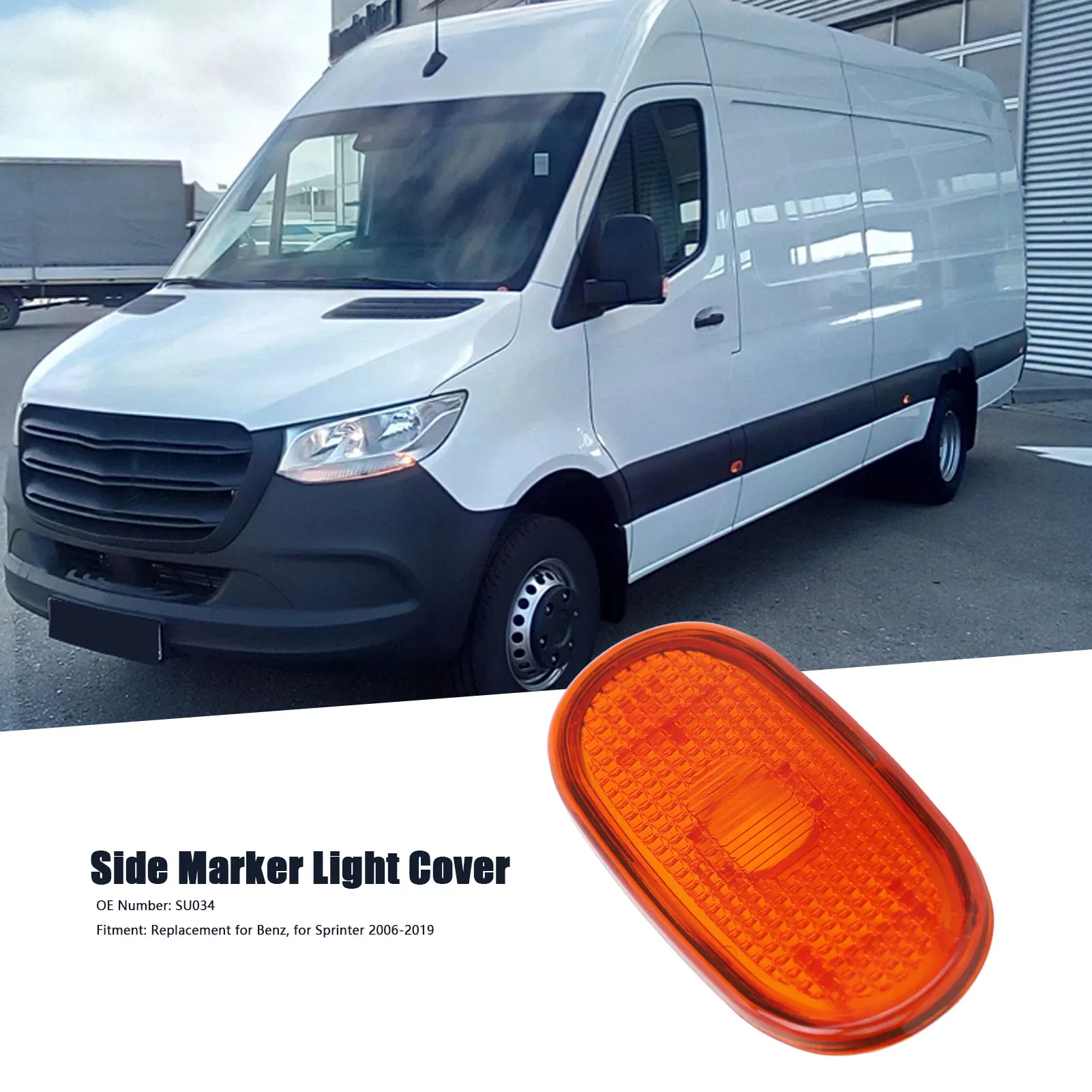 

Moaodo Side Marker Light Cover SU034 Stylish Look Side Indicator Lamp Housing Replacement for Benz Sprinter 2006 to 2019