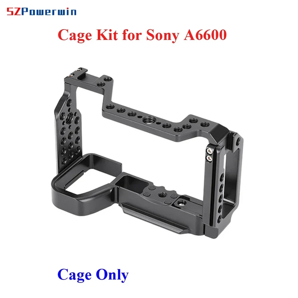 Powerwin  for Sony A6600 Camera Cage Kit Stabilizer Rig Protective Extension Frame Gimbal Arri Locating Screw Wooden Handle