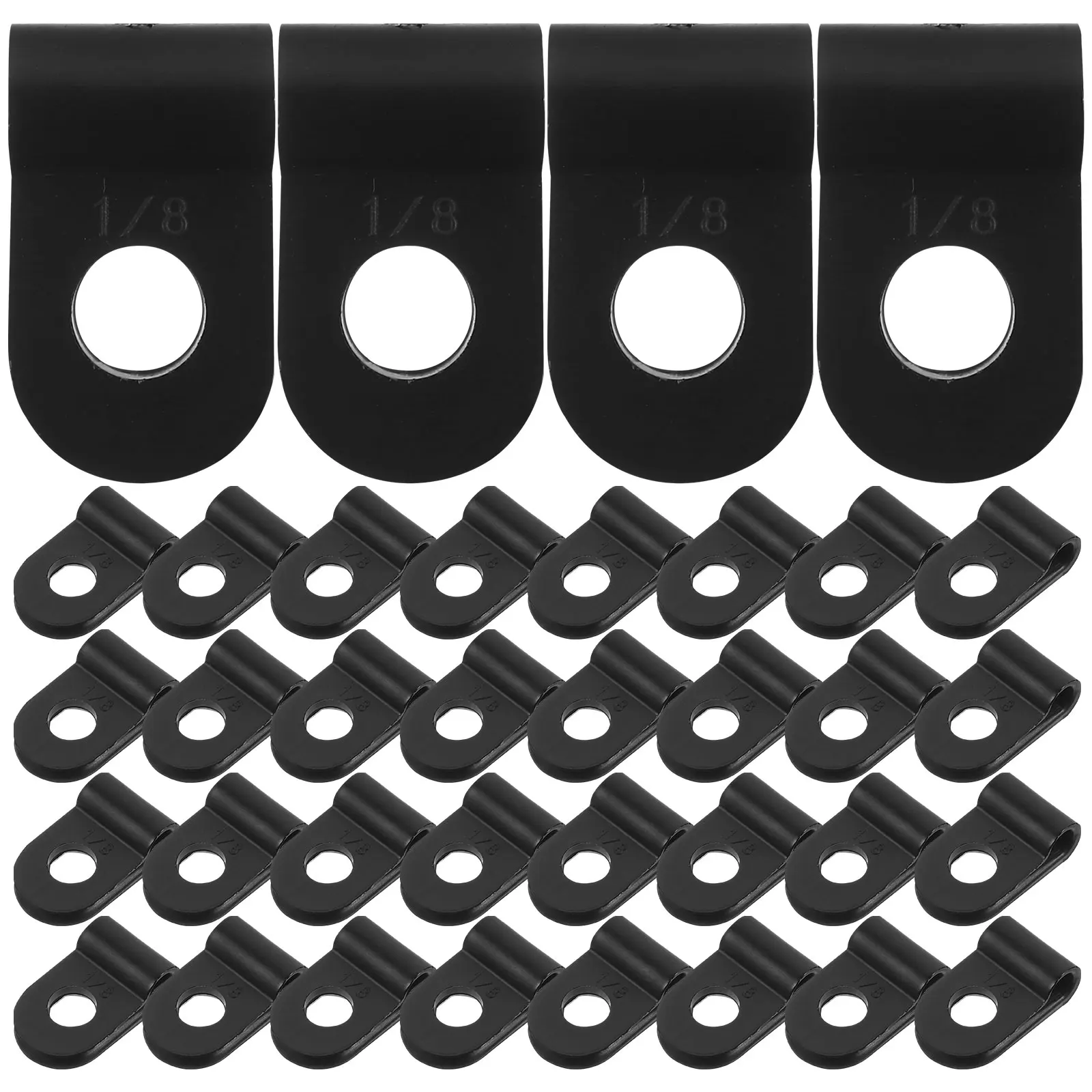 

100pcs Nylon R Type Cable Clamp Wire Organizer for Management Suitable 21 25mm Diameter White PVC Durable Wall Mounting Clips