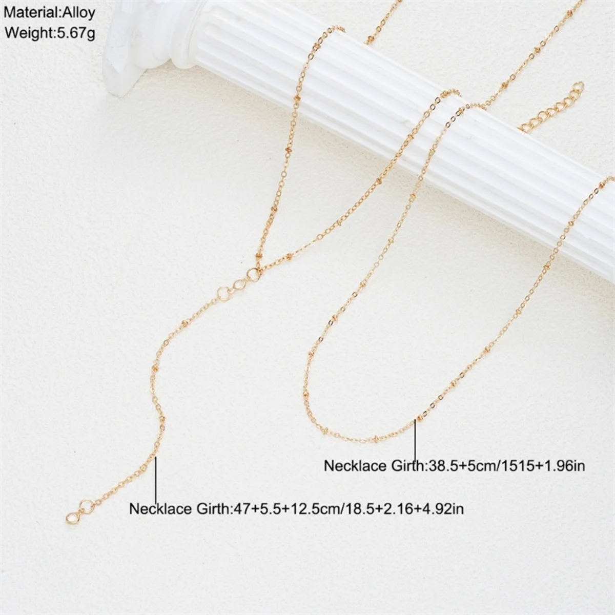 Elegante Französische Halskette mit Hohlem Herz, Runden Strasssteinen und Y-förmiger Quaste für Damen, Modische Geometrische Dünne Kette, Choker-Schmuck – Detail 29