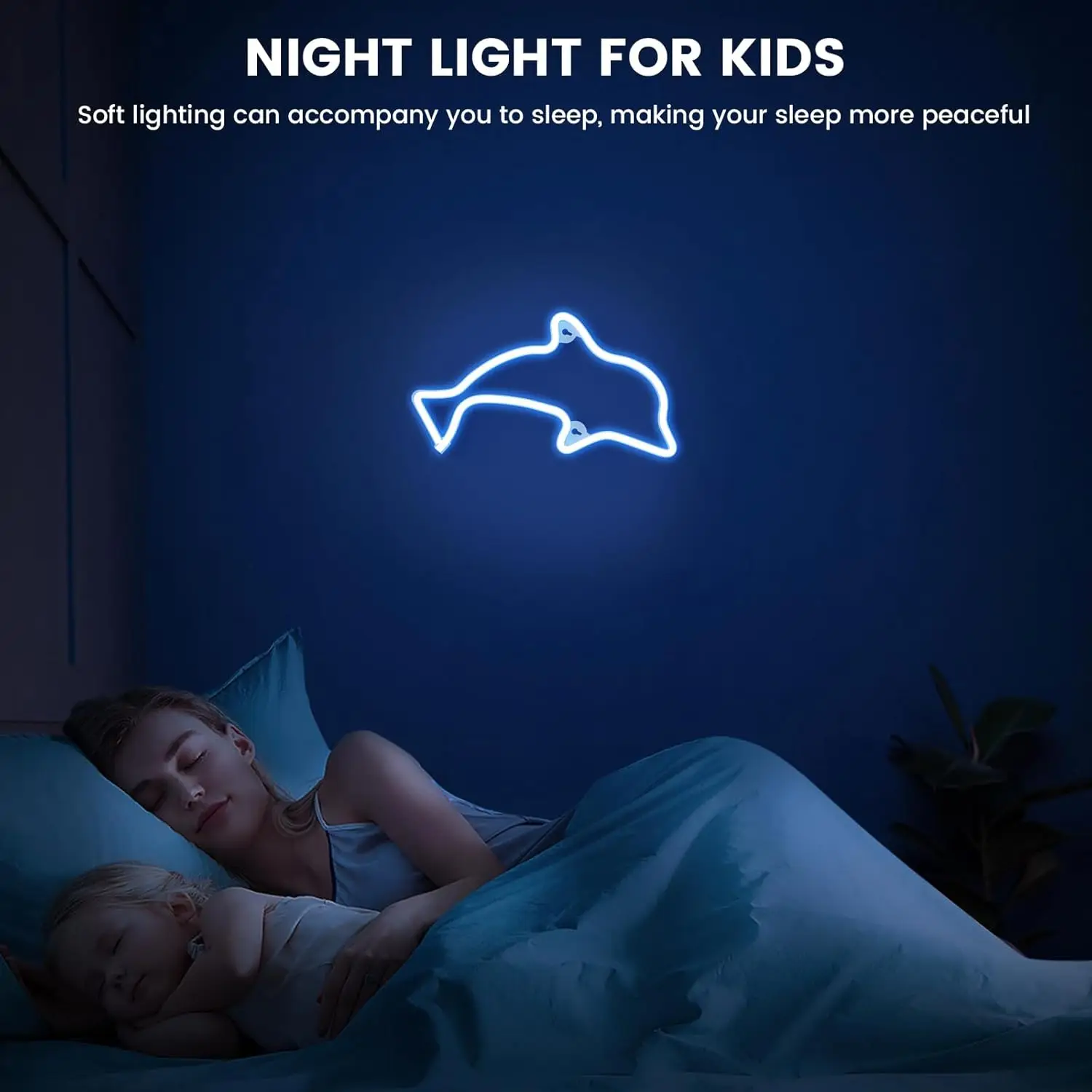 Dolphin Neon Sign USB Powered Neon Lights Signs Dolphin Night Light Nautical Decor Ocean Decor Under The Sea Party Decorations