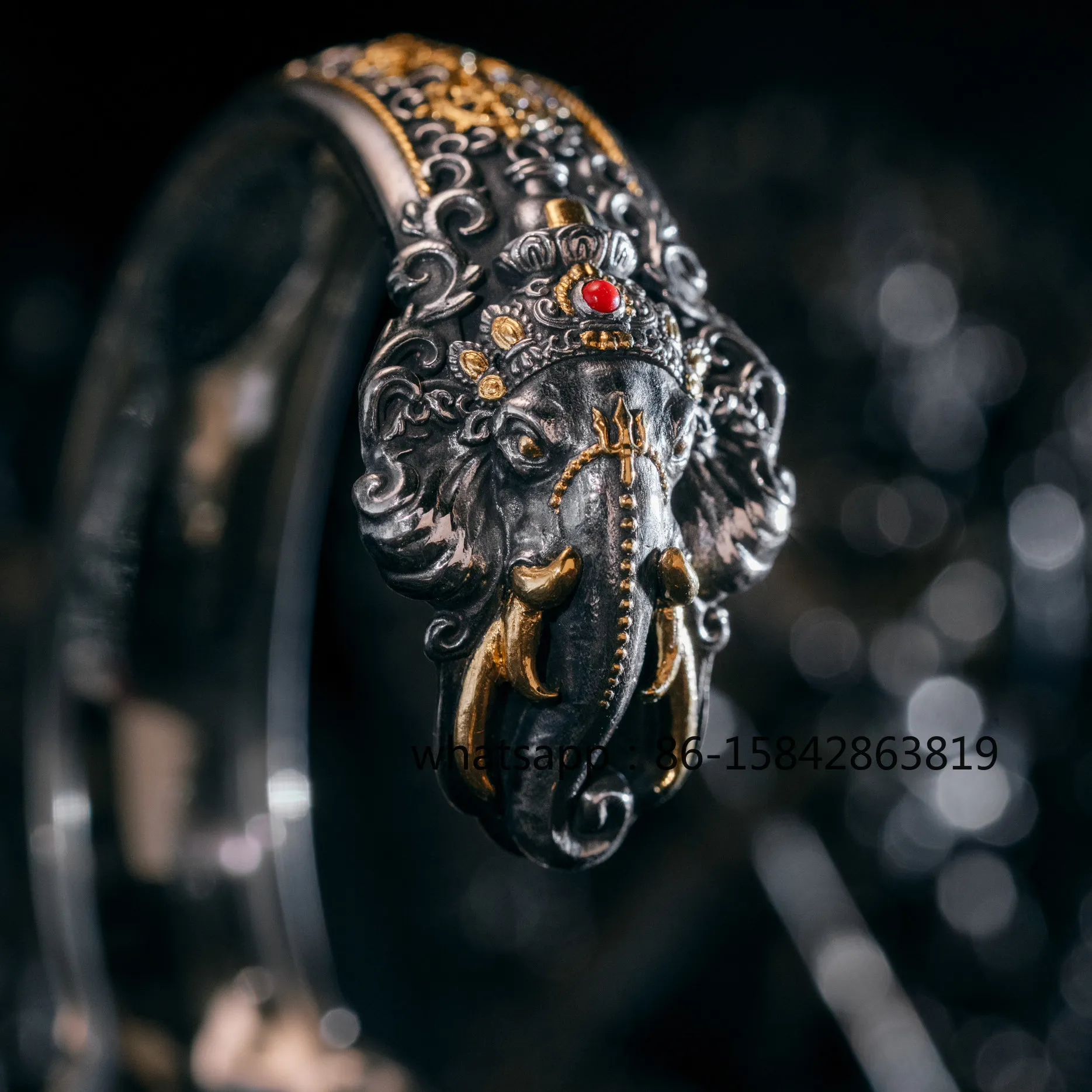 Silver Jewelry, Tibetan Culture, Six-tooth White Elephant Bracelet, Limited, Niche Silver Jewelry Open Bracelet