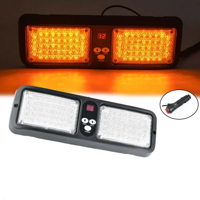 SMD 86LED Strobe Police Lights Car Visor Strobe Flashing Light Car Interior Windshield Sunshield Emergency Flashing Warning Ligh