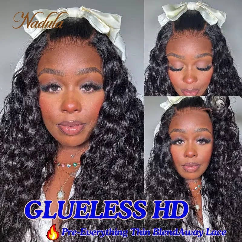 

Nadula Hair 5x5 HD BlendAway Glueless Wig Water Wave Pre-Everything Human Hair Wig Match All Skin Tones Put On And Go Lace Wigs