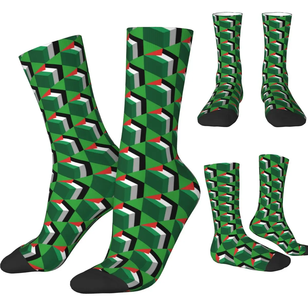 Cube Flag Of Palestine Stockings Men Socks Soft Trendy Socks Winter Cycling Non Slip Design Socks Gift