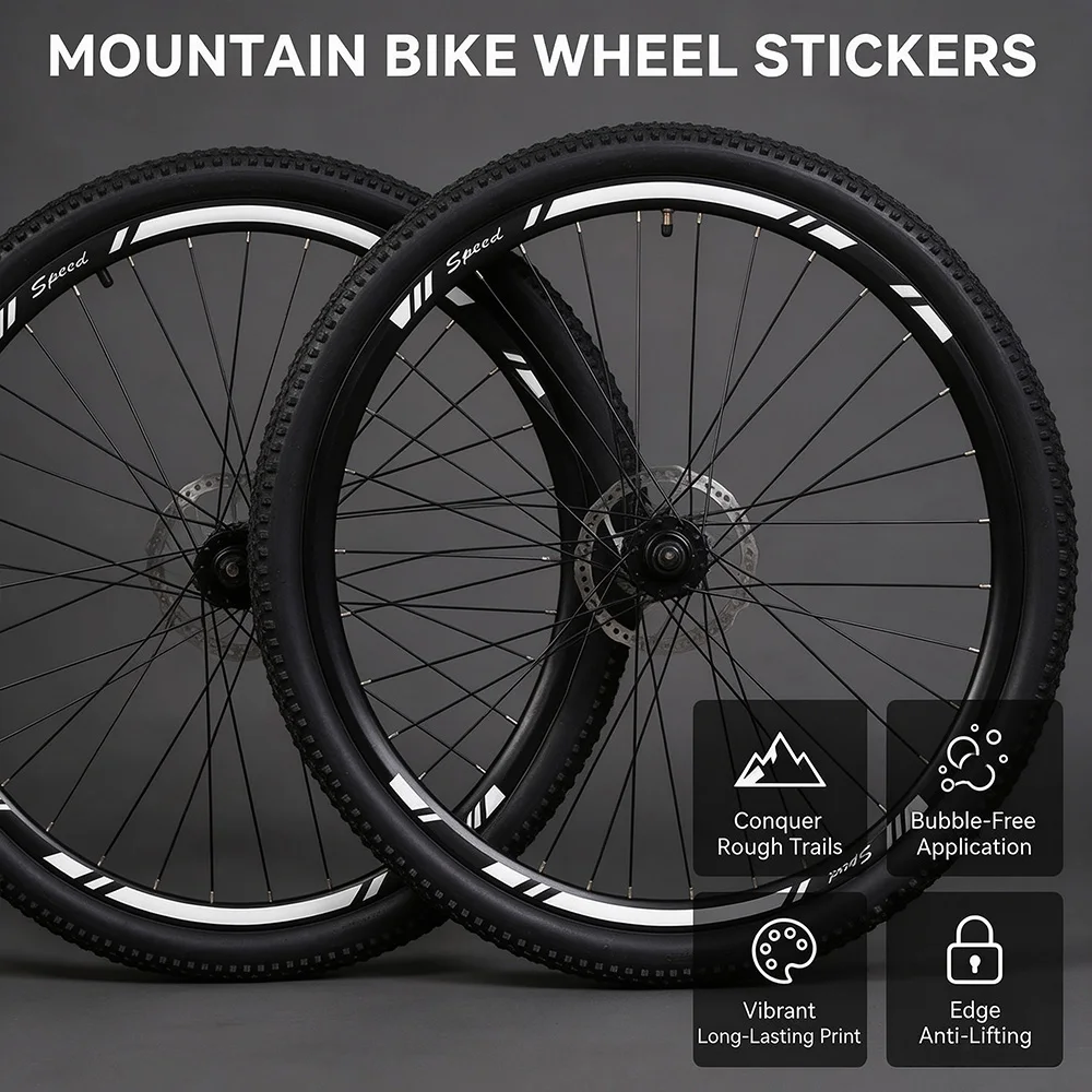 9Pcs/set Speed MTB Wheel Rim Decals Durable Waterproof Vinyl Sticker For Mountain Bike Rim Decor Cycling Accessories