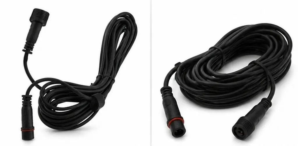 Solar Light Extension Cable 15M Firm Construction Outdoor Light Extension Cord for Solar Powered Lamps Garden Pathway