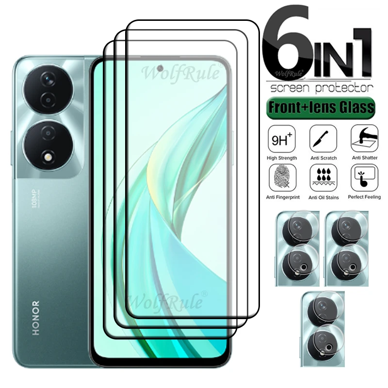 6 w 1 dla Honor 90 Smart Glass FHuawei Honor 90 Smart Tempered Glass 9H HD Full Cover Screen Protector Honor 90 Smart Len Glass