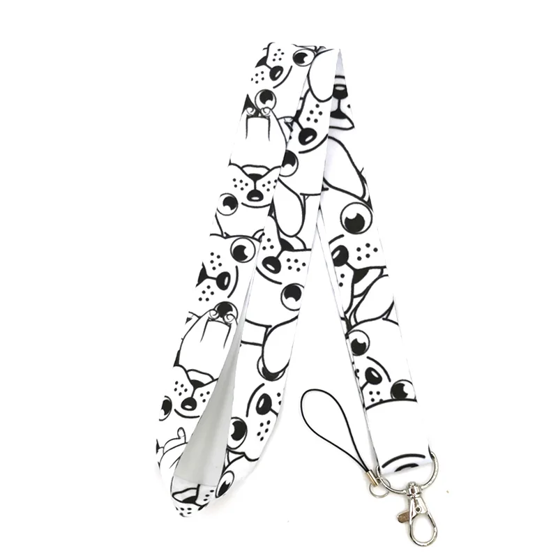 Sharpei Pug Dogs Anime Lanyard Badge Holder ID Card Lanyards Mobile Phone Rope Key Lanyard Neck Straps Keychain Key Ring