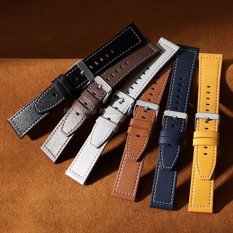 Cinturino per orologio in pelle 20mm 22mm per Huawei Gt3 Gt2 per cinturino Seiko Bracciale universale a sgancio rapido Cinturino sportivo confortevole