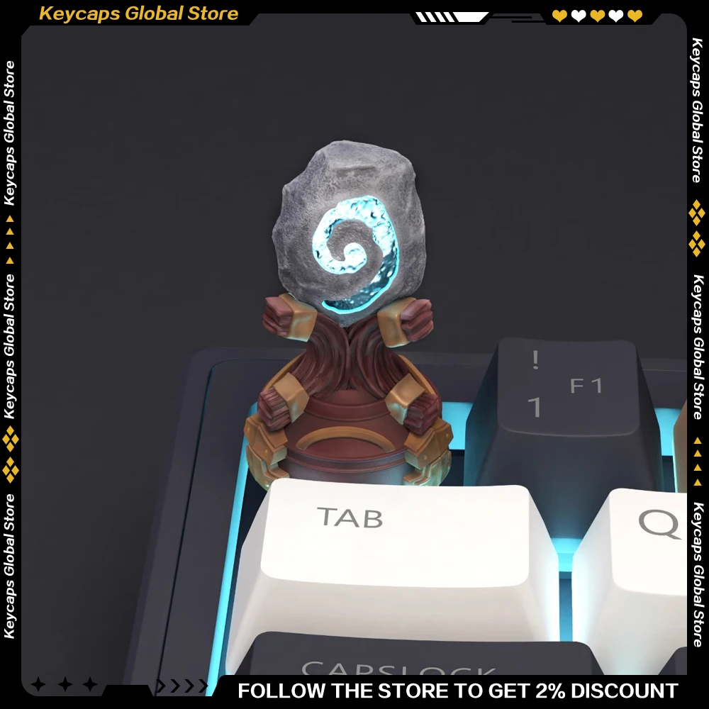 

HearthStone: Heroes of Warcraft Keycaps Resin 3D Handmade Game Peripherals Runestones Artisan ESC Keycap for Mechanical Keyboard
