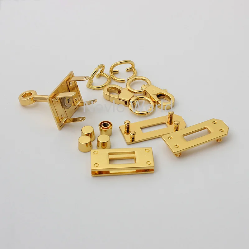 1-5 sets 25*20mm new arrive products gold chrome a set of mini lock for DIY shoulder bag purse accessories