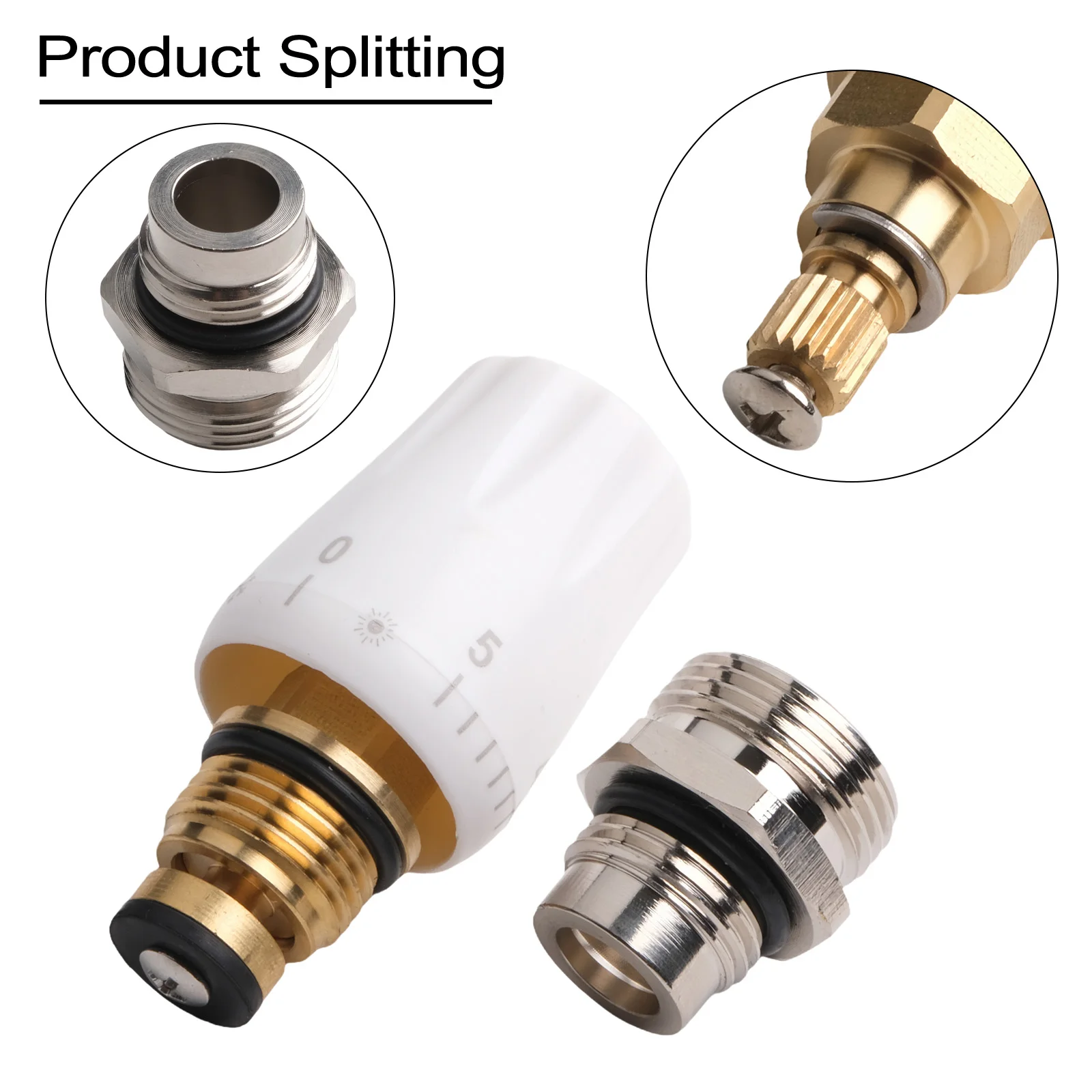 For Underfloor Heating Valve Insert Suitable for Heating Circuit Distributors and Spreaders with Brass G1/2xG3/4