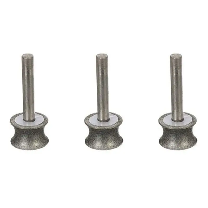 

3X Diamond Grinding Wheel Grinding Wheel For Glass Airplane Straight Edge Chamfer 6Mm Shank(10Mm)