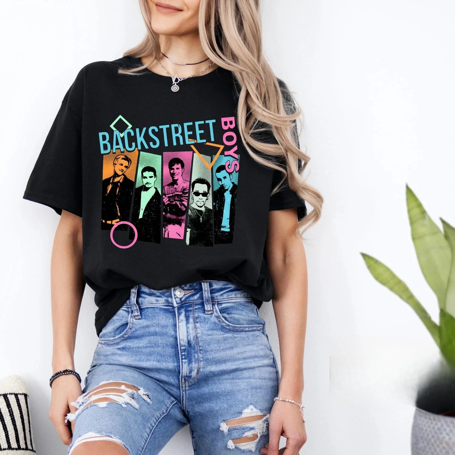 Popmuziek brengt herinneringen terug op straat Mannen Vrouwen Jongens Meisjes 7 T-shirt, Backstreet Boy Band, BSB Rock Shirt, Vintage Pop Shirt
