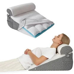 Orthopedic Wedge Shaped Pillow Air Layer Memory Foam Triangle Cushion for Post Surgery Body Support Acid Reflux Snoring