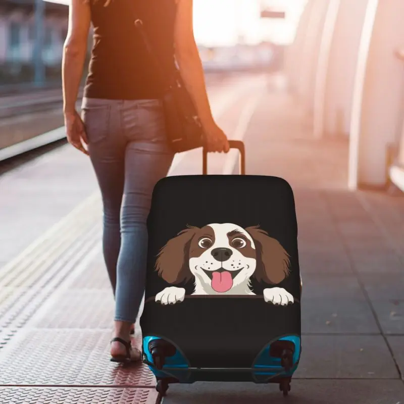 English Setter Dog pattern Fashion Travel Suitcase Protective Cover Luggage Protective Cover Suitable for 18-32 In Suitcases DIY