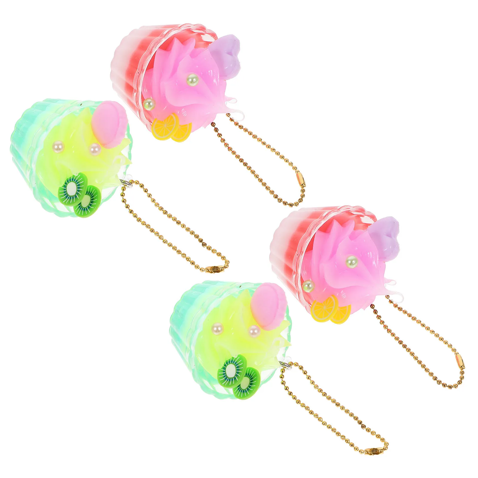 

4pcs Cream Cup Phone Chains Charms Charm DIY Keychain Bag Pendant Lake Green Pink Phone Strap Aesthetic Dessert Model