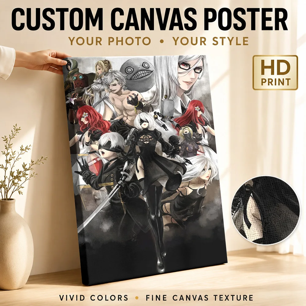 Nier Automata s Canvas Painting Poster Customized Photo Gaming Anime Wall Art for Bedroom Decor Collectible Ready to Hang Gift