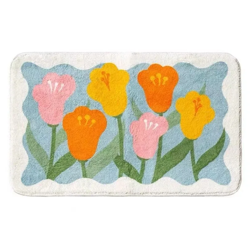 Family Flower Rug, Cozy Living Room, Room, Bedside, Home Decor, Small Fresh, 40x60cm, 1Pc