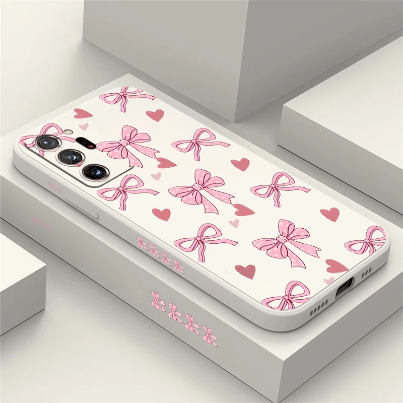 Shockproof Phone Case For Samsung Galaxy Note 20 M53 M42 M33 M17 F17 F16 F12 F06 F04 F02S TPU Silicone Soft Bow Knots Cover