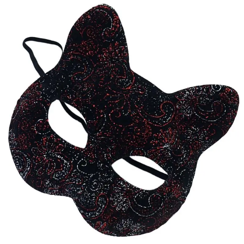 

39BB Cats Face Mask Halloween Animal Mask Masquerade Decoration Mask Halloween Costume Accessories for Men Women Halloween