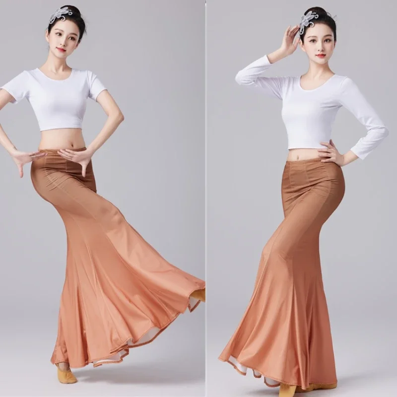 Minority Peacock Dance Costumes Dai Dance Dresses Traditional Folk Peacock Fishtail Skirt Wrap Hip Stage Performance Clothing