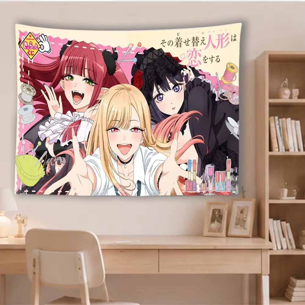 My D-Dress-Up D-Darling M-Marin K-Kitagawa Tapestry Girl Group Cute Girls Wall Decor Suitable For Bedroom House Dorm Decor