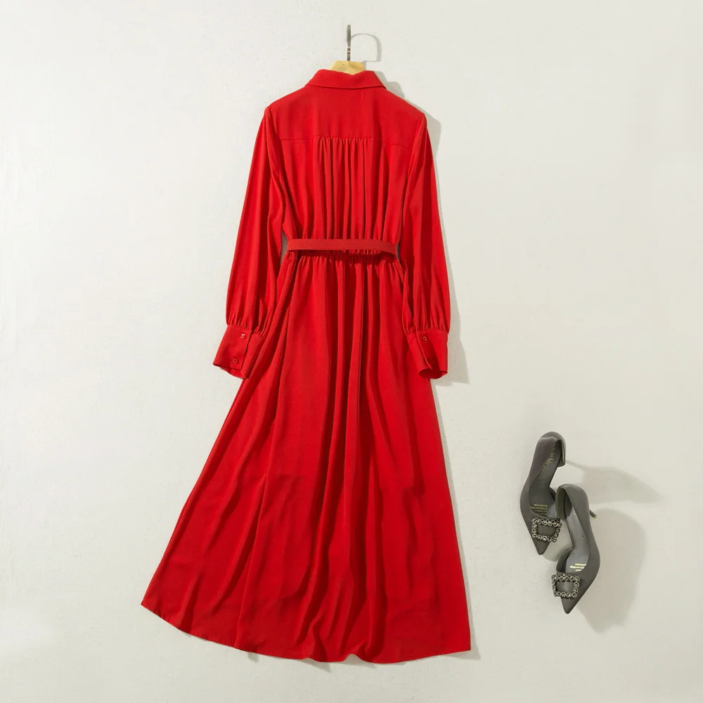 Kate Middleton vestido de mujer de gran tamaño XXL de alta calidad moda elegante Oficina señora Casual manga larga primavera otoño vestidos plisados