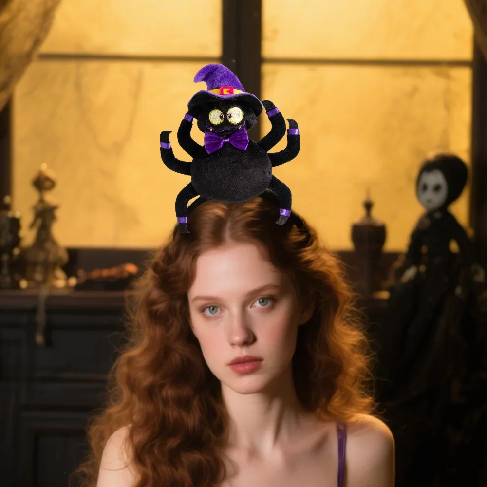 Halloween Soft Plush Headband Pumpkin Ghost Spider Bat Skull Vampire Hairband Cosplay Party Fancy Dress Hair Accessory Props