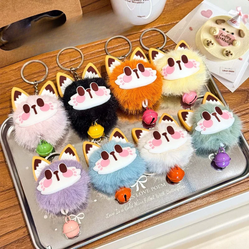 Gato chaveiro bonito pelúcia alta beleza saco decorativo boneca dos desenhos animados chaveiro presente para mulheres brinquedo de pelúcia chaveiro 1 pçs