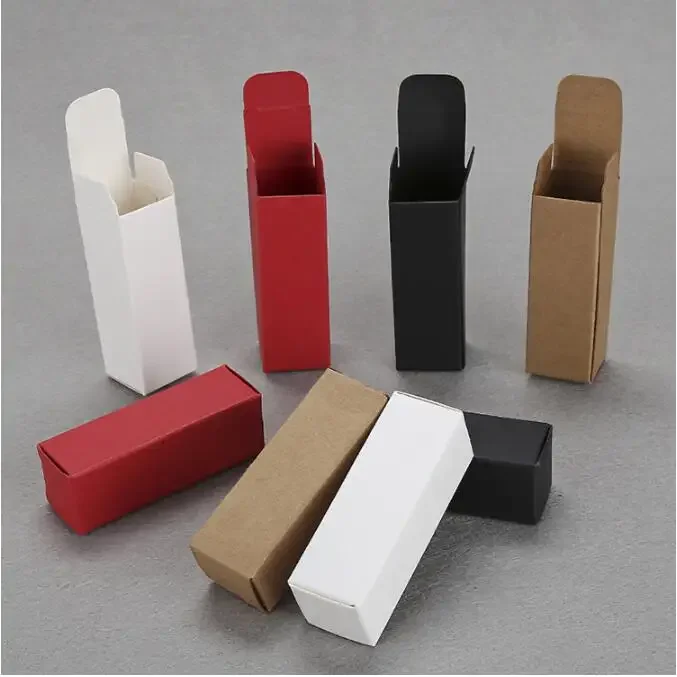 100pcs Red White Black Kraft Paper Lipstick Essential oil Box Dropper Bottle Cosmetics Gift paper Box Mini Cardboard Boxes