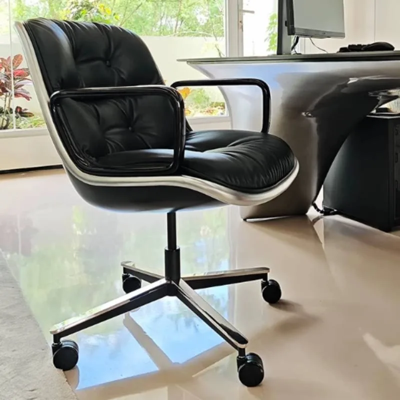 Retro Back Armrest Office Chair Adjustable Designer Swivel Ergonomic Office Chair Comfy Rolling Chaise De Bureau Furniture