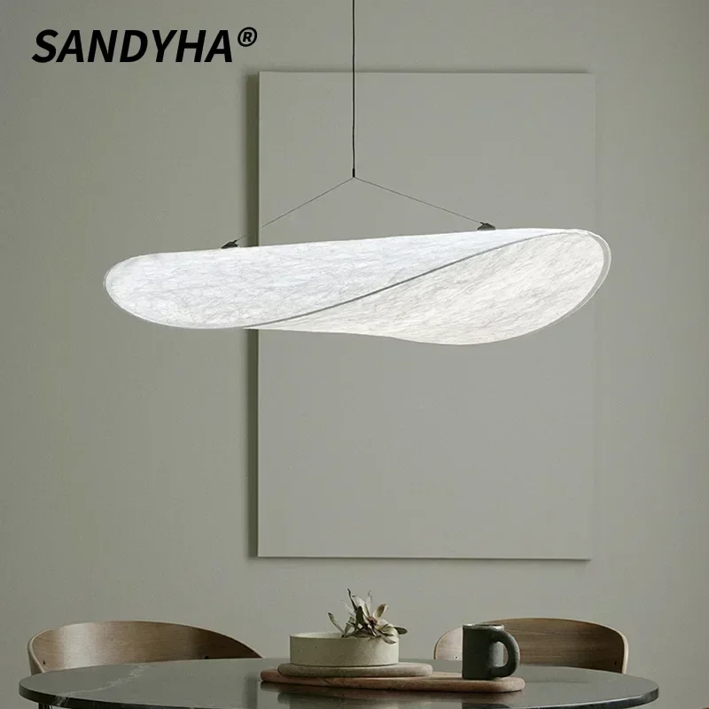 SANDYHA Modern Silk Pendant LED Lamp Nordic Creative Design Living Room Dining Room Decoration Lighting Fixtures