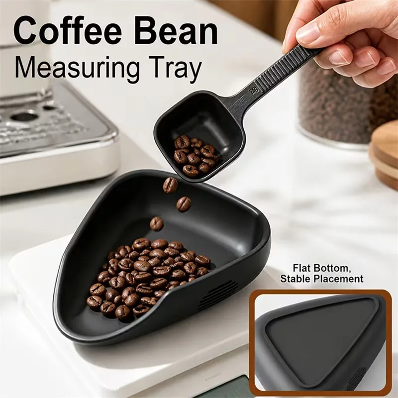 2Pcs Coffee Bean Dosing Tray Set Silicone Coffee Weighing Tray with 7.5g Coffee Measuring Scoop Barista Bar Making Accessories