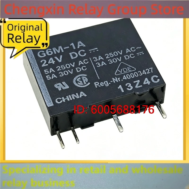 New 10pcs/lot G6M-1A 24VDC 5A 4Pin SPDT Mini PCB Signal Electromagnetic Relay