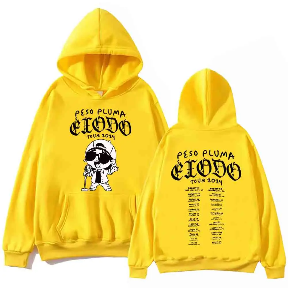 Berat Pluma Exodo Tour 2024 Hoodie Harajuku Hip Hop Pullover atasan populer musik Sweatshirt hadiah penggemar