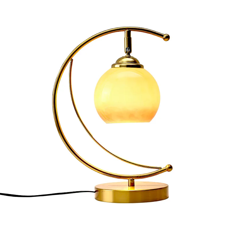 Glass bedroom bedside lamp Nordic simple modern Internet celebrity warm romantic dimmable night light