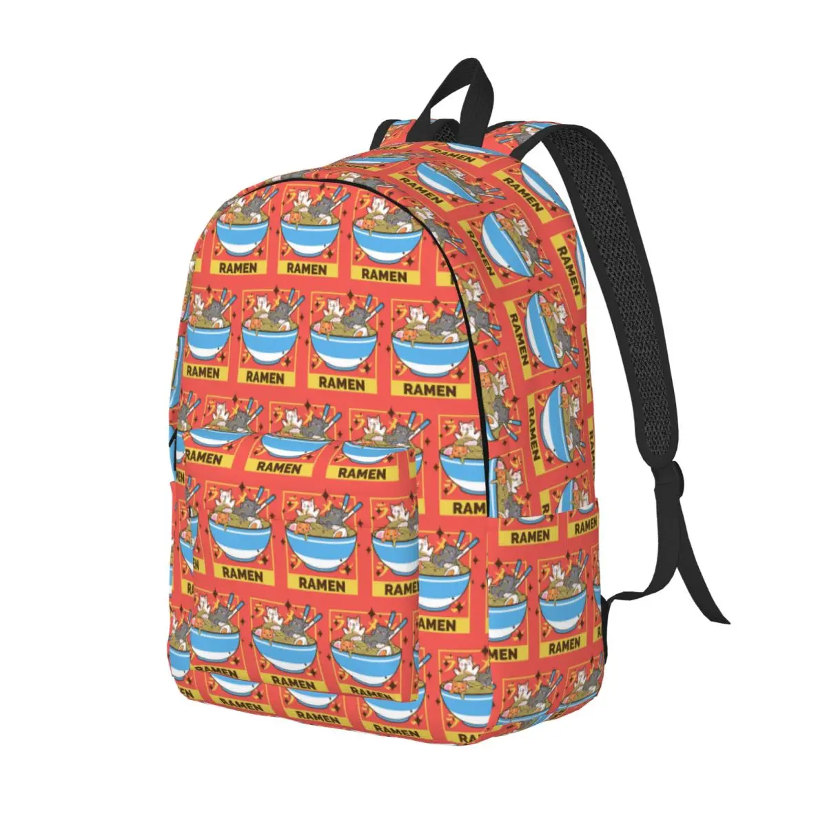 Cute Ramen Cats Student Backpack School Bag Hiking Travel Daypack for Men Women Fashion Bookbag Shoulder Bags