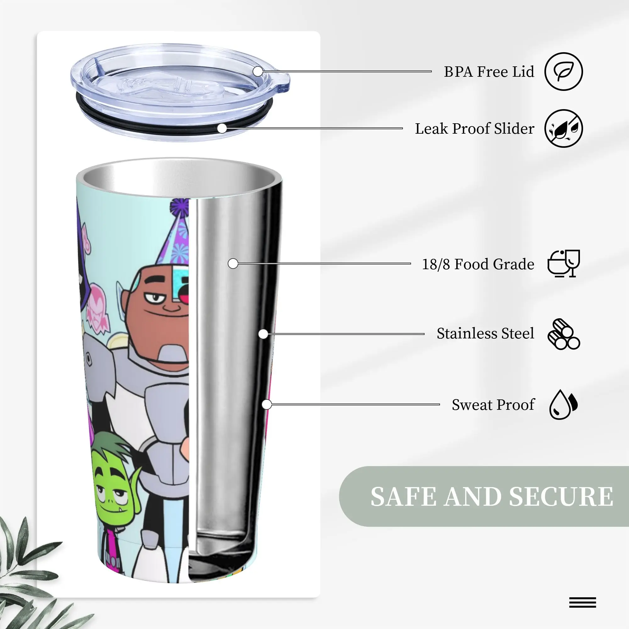 Teen Go Cartoon Insulated Tumbler with Straws Lid Anime Vacuum Coffee Mugs Outdoor Travel Spill Proof Cups, 20oz view 3