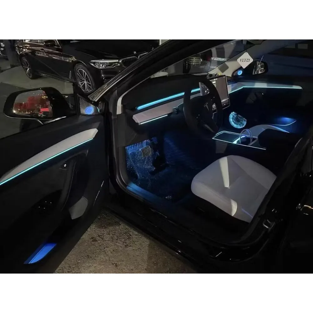Upgrade RGB Led Car Interior ing Accessories for Tesla Model Y/3 2021-2022  Atmosphere Decoration Light view 5