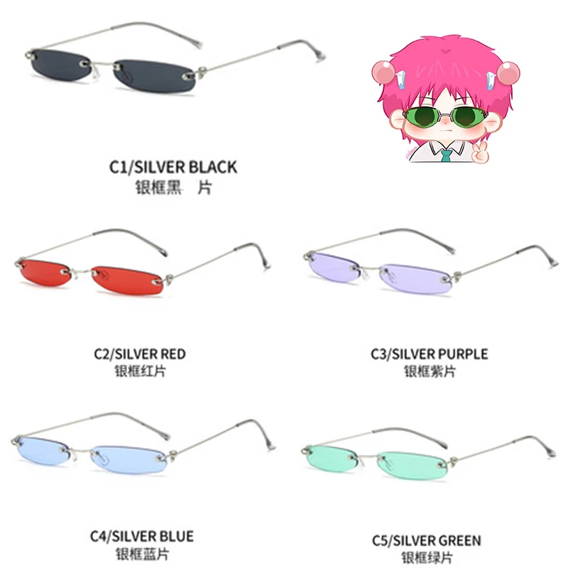 Anime Disastrosa Vita Saiki Kusuo Occhiali Cosplay Uomo Donna Occhiali da sole carini Puntelli Cosplay alla moda Accessori per costumi Occhiali