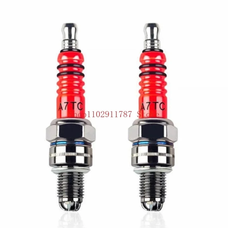

2/4Pcs Spark Plug CR7HSA ATRTC High Performance 3-Electrode For GY6 50cc-150cc Scooter Motorcycle 10mm Iridium Spark Plug TSLM2