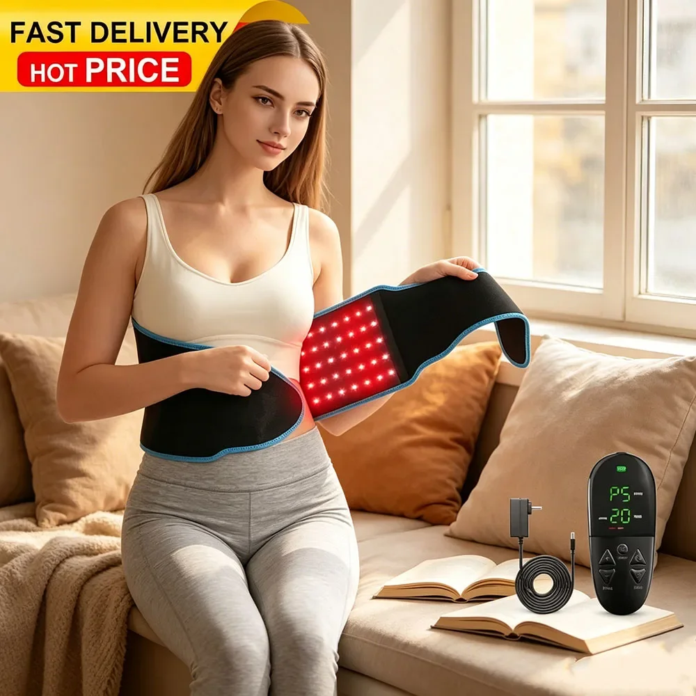 

Must Have 850nm 660nm Red Infrared Light Therapy LED Belt Full Body Wrap Fat Burn Face Waist Slimming Heat Pad