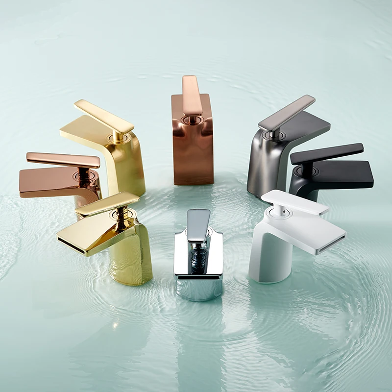 Imagem -06 - Torneira tipo Cascata para Pia Torneira de Pia com Misturador Quente e Frio Preta com Único Furo